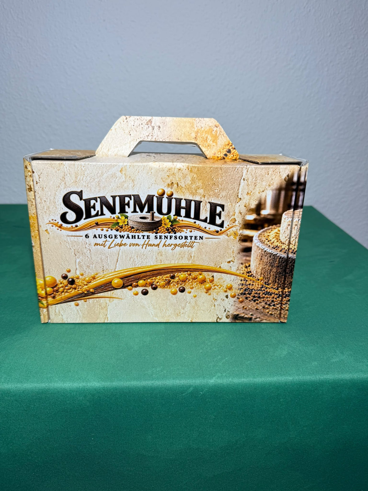 Senfmühle Geschenkbox, Vorderseite